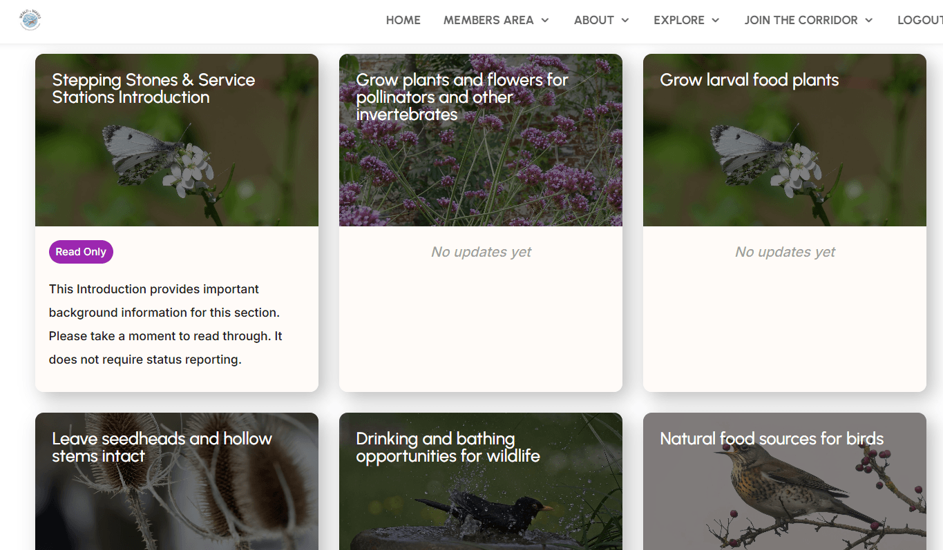 Actions for nature web page