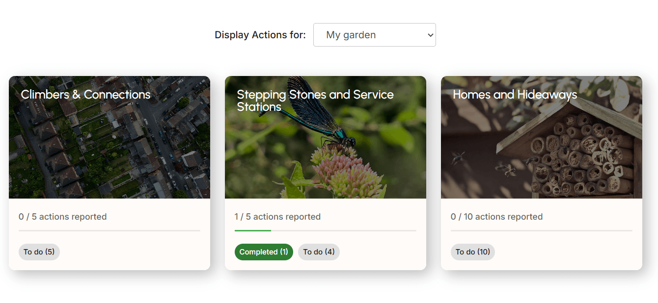 Actions for nature web page 